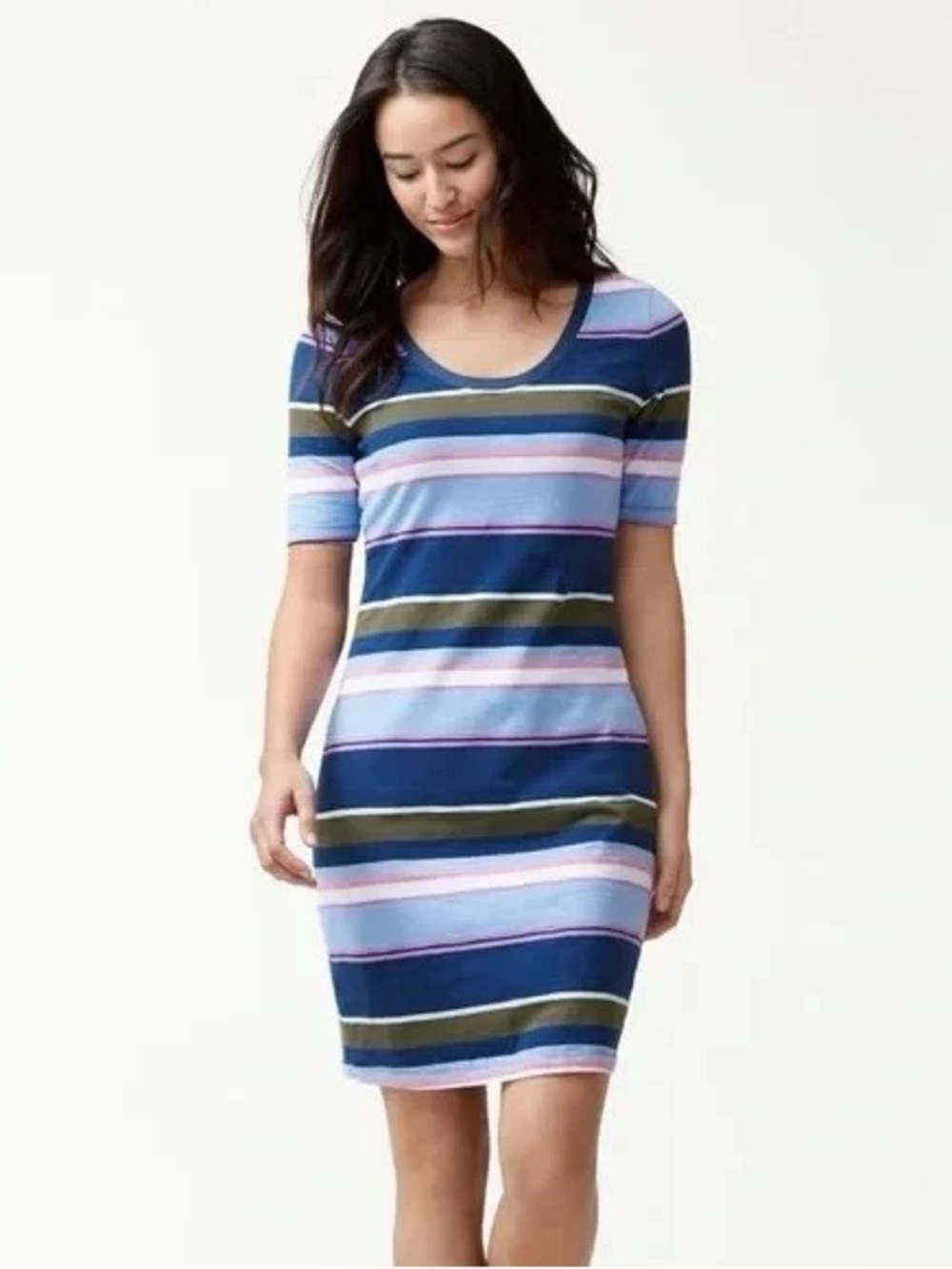 TOMMY BAHAMA Shore Stripe Scoop Neck Dress